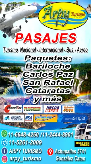 ARPY TURISMO EN GONZÁLEZ CATÁN