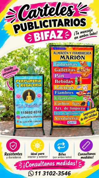 Carteles Publicitarios Bifaz en Laferrere