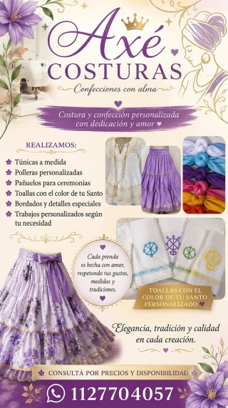 Axé Costuras - confecciones personalizadas en Laferrere