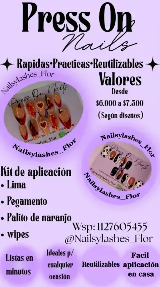 press-on-nails-uñas-a-presion en Isidro Casanova